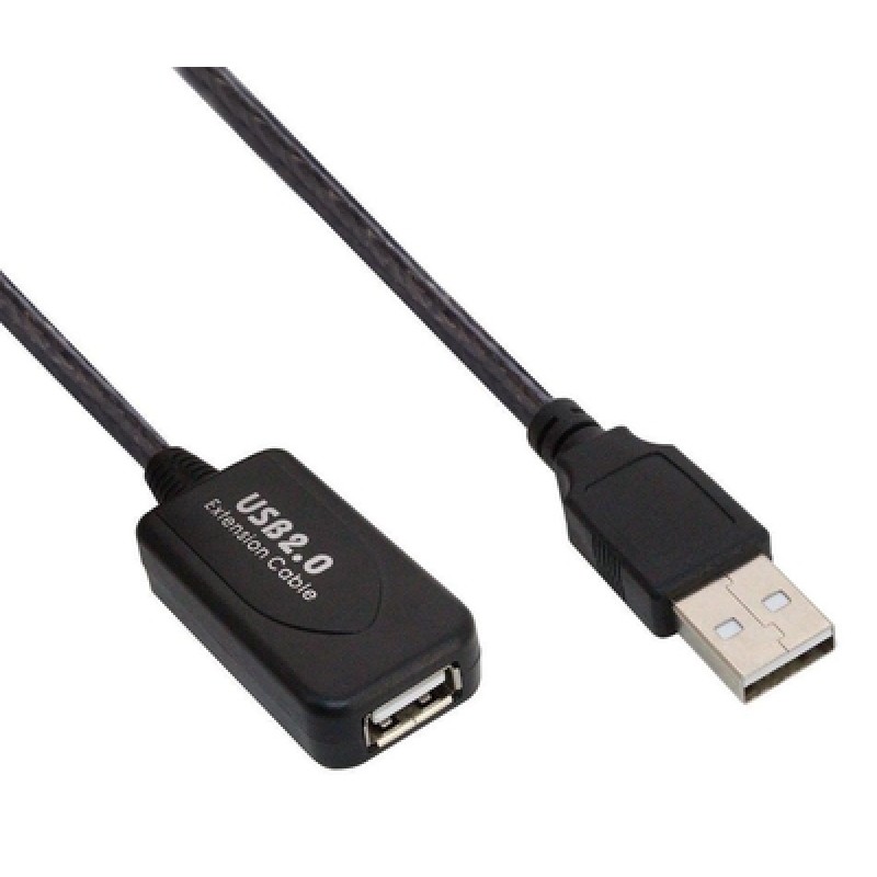 Powertech POWERTECH καλώδιο προέκτασης USB CAB-U039 με ενισχυτή, 480Mbps 5m, μαύρο