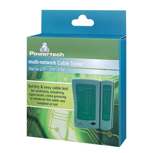 Powertech POWERTECH tester καλώδια δικτύου & τηλέφωνου CAB-N044 για RJ11/RJ12/RJ45