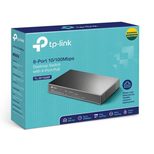 TP-Link TP-LINK Desktop Switch TL-SF1008P 8 Θυρών, με 4-port POE, Ver. 6.0