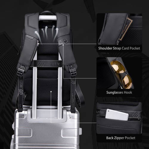 Arctic Hunter ARCTIC HUNTER τσάντα πλάτης B00443 με θήκη laptop 15.6, USB, 19L, μαύρη