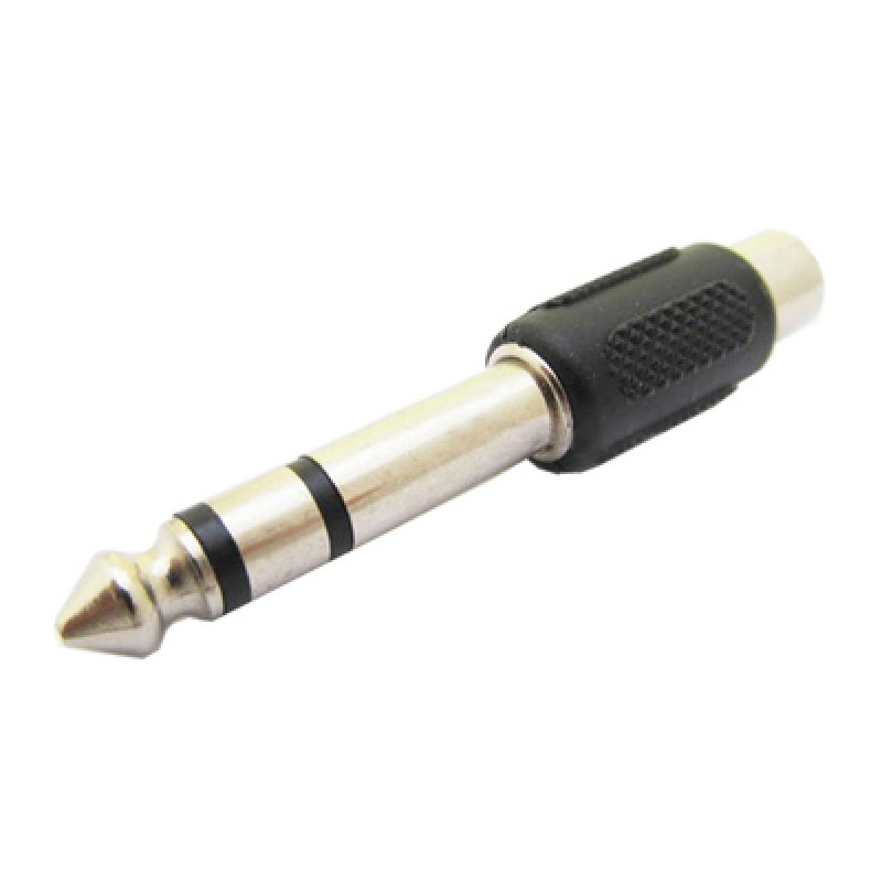 Powertech POWERTECH αντάπτορας stereo 6.35mm σε RCA CAB-J024, μαύρος, 5τμχ