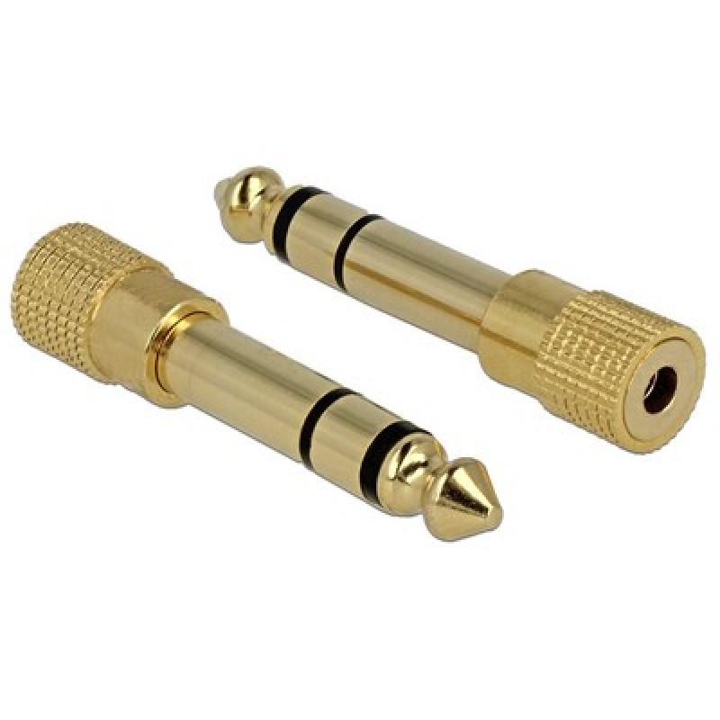DELOCK DELOCK αντάπτορας 6.35mm σε 3.5mm 65361, μεταλλικός, gold plated