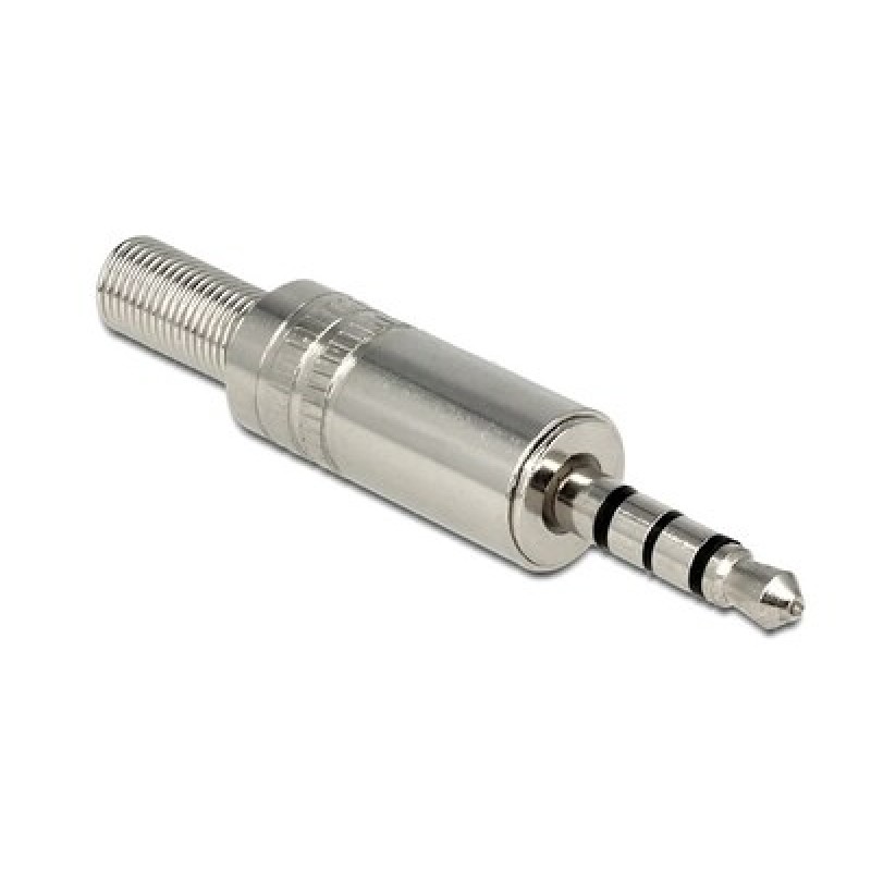 DELOCK DELOCK Βύσμα 3.5mm Stereo, 4 pin, Bend Protection, metal, ασημί