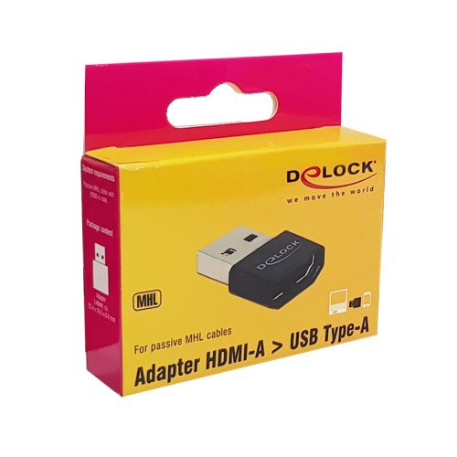 DELOCK DELOCK αντάπτορας USB σε HDMI-A θηλυκό 65680, μαύρος