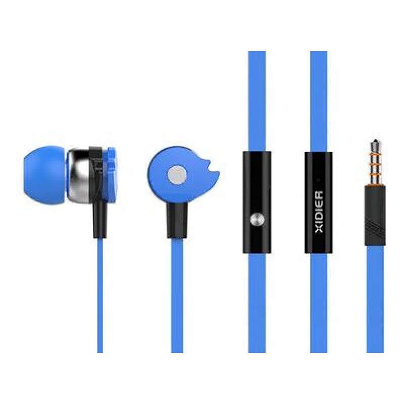 CELEBRAT CELEBRAT earphones με μικρόφωνο D1, 3.5mm, Φ10mm, 1.2m flat, μπλε