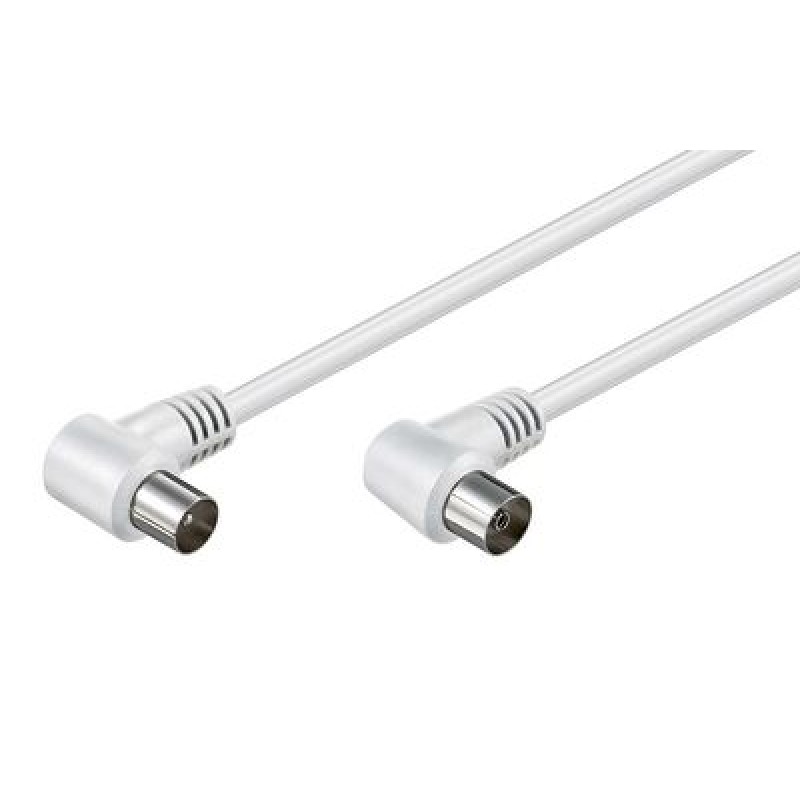 Powertech POWERTECH καλώδιο κεραίας RF αρσενικό - RF θηλυκό CAB-V024, γωνιακό, λευκό, 3m