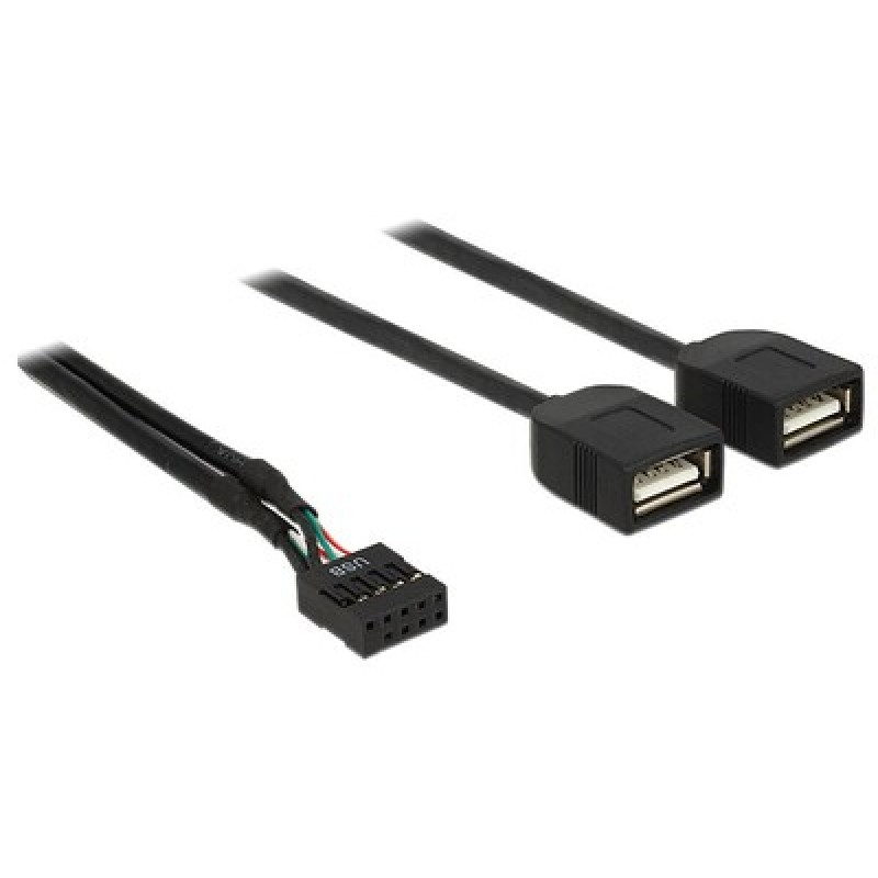 DELOCK DELOCK καλώδιο USB-A interface σε 2x USB Type-A female 83823, 0.4m