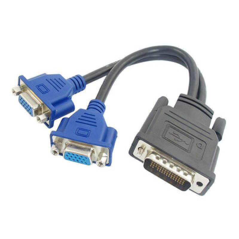 Powertech POWERTECH αντάπτορας DMS-59 σε 2x VGA CAB-DMS002, 0.20m, μαύρος