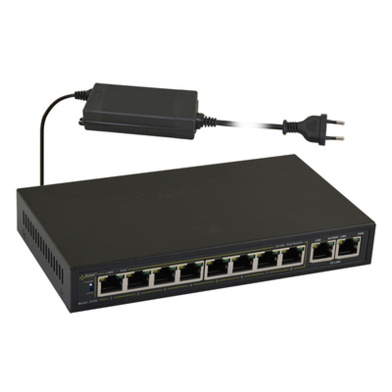 PULSAR PULSAR PoE Ethernet Switch S108-90W, 10x ports 10/100Mb/s