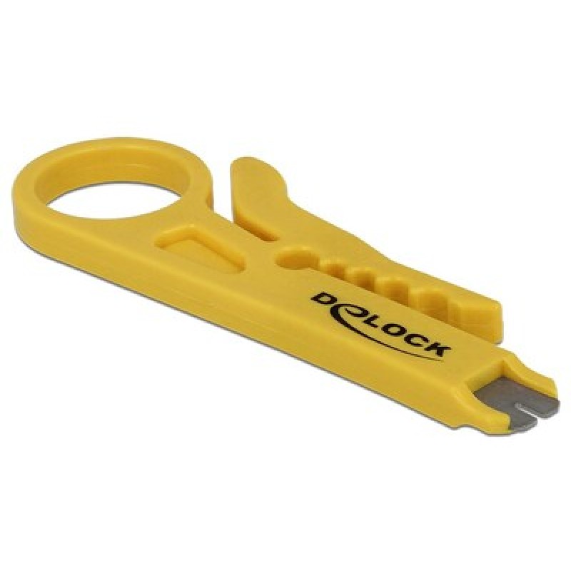 DELOCK DELOCK Insertion Tool και Cable Stripper 18411, κίτρινο
