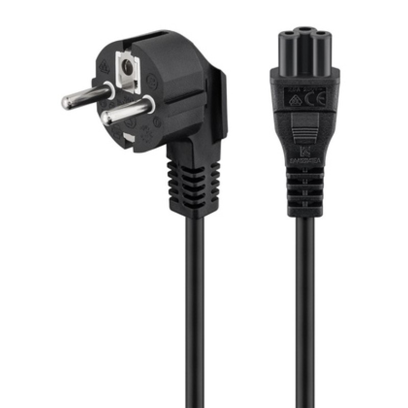 GOOBAY GOOBAY καλώδιο τροφοδοσίας 44877, γωνιακό, 0.75mm², 3m, μαύρο