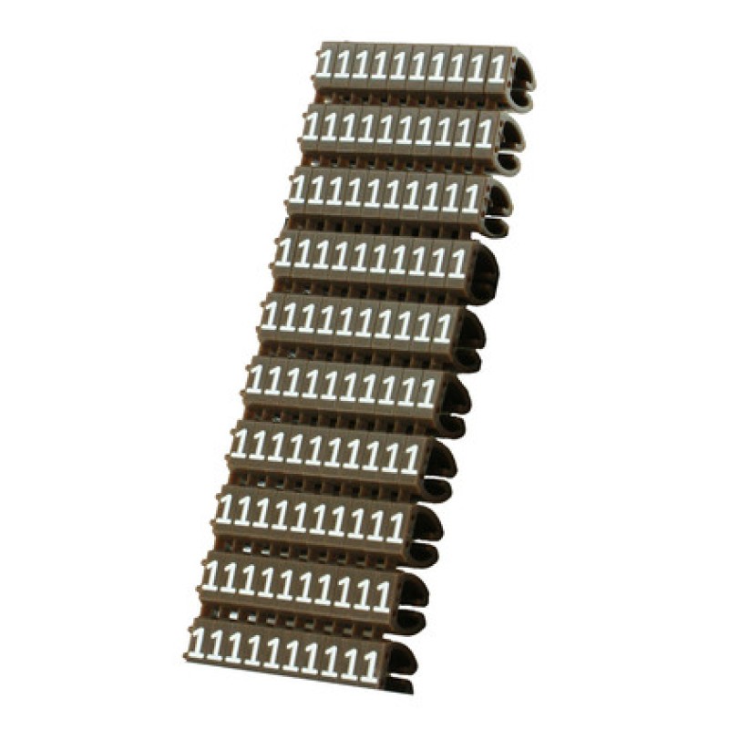 Powertech POWERTECH Clip αρίθμησης καλωδίου Νο 1, Brown, 10τεμ.