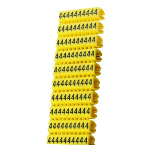 Powertech POWERTECH Clip αρίθμησης καλωδίου Νο 4, Yellow, 10τεμ.