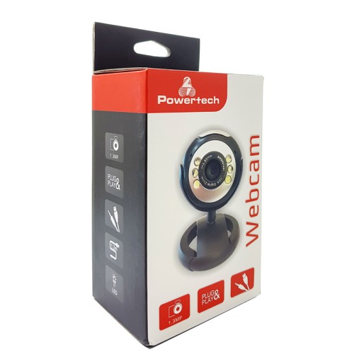 Powertech POWERTECH Web Camera PT-509 1.3MP, Plug & Play, μαύρη