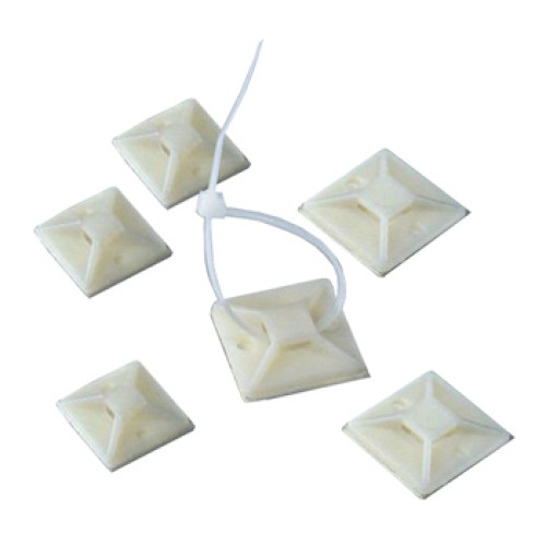 Powertech POWERTECH αυτοκόλλητη βάση δεματικών TIES-004, 30x30mm, 50τμχ, λευκό