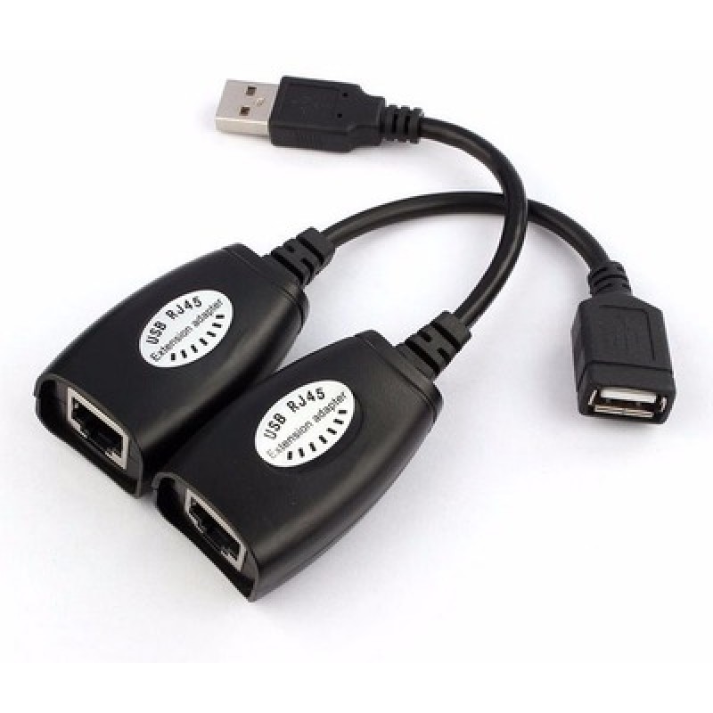 Powertech POWERTECH USB extender CAB-N098 μέσω καλωδίου RJ45, μαύρο