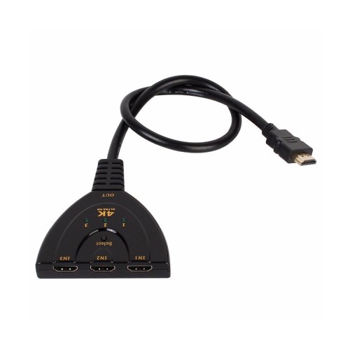Powertech POWERTECH HDMI Switch CAB-H077, 3 σε 1, 4K, 0.50m, μαύρο