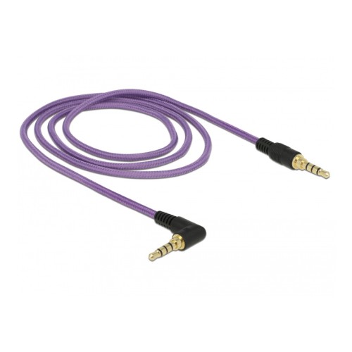 DELOCK DELOCK καλώδιο Jack stereo σε Jack stereo 4pin 3.5mm, 90°, μωβ, 1m
