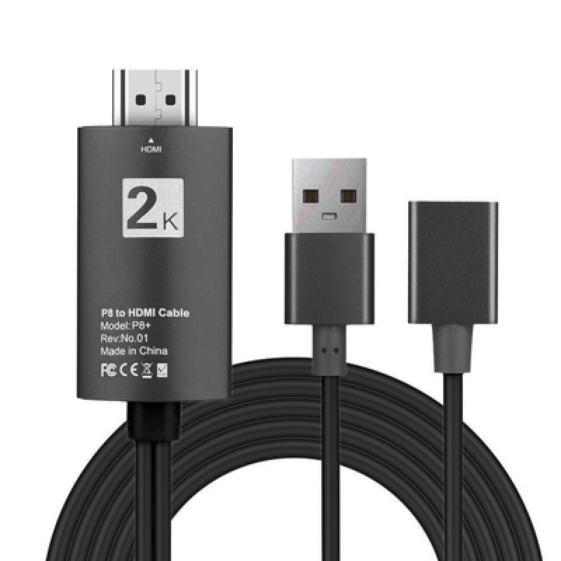 Powertech POWERTECH Καλώδιο USB (F) σε HDMI CAB-H080 με USB τροφοδοσία, 1m, μαύρο