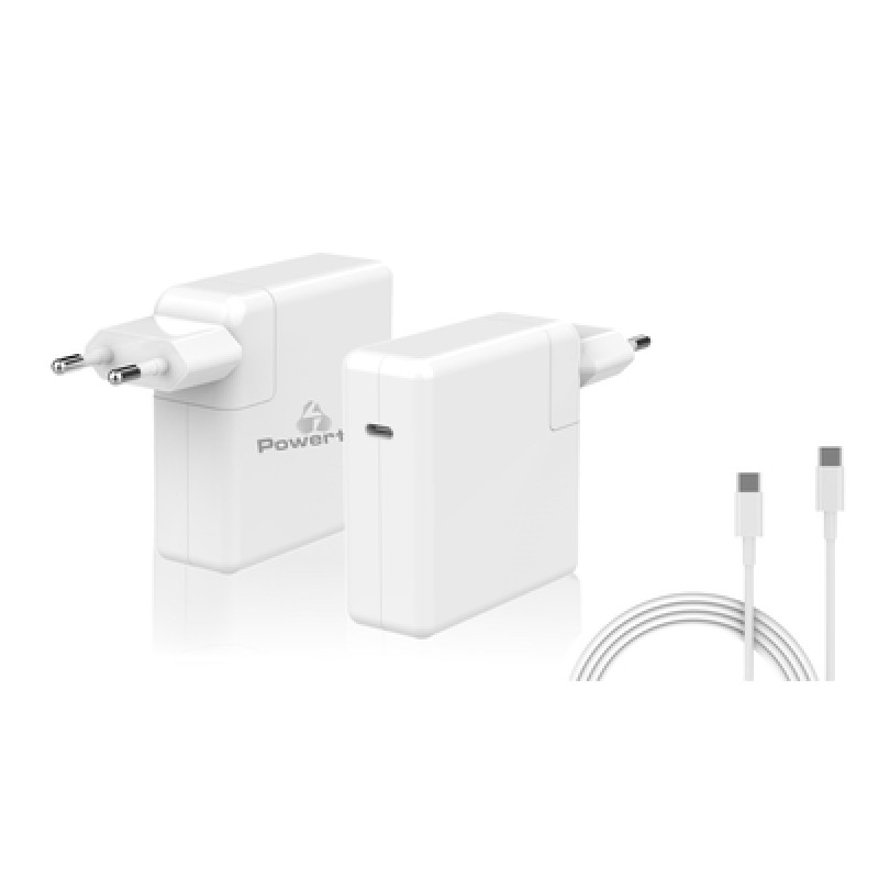 Powertech POWERTECH Φορτιστής laptop PT-704 για Apple, USB Type-C PD, 61W, λευκό