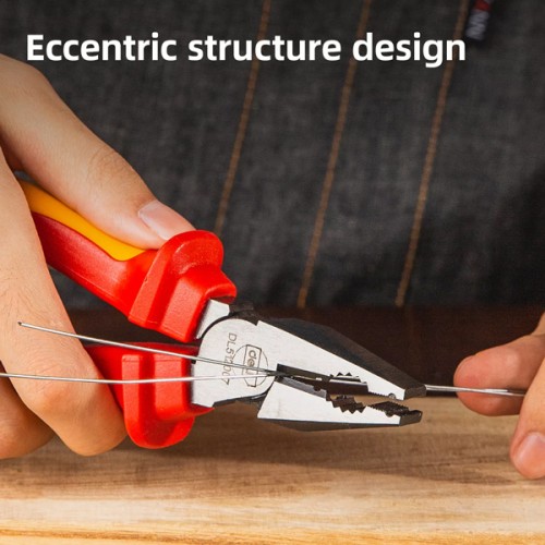 DELI DELI πένσα ίσια ηλεκτρολόγου DL512007, μόνωση VDE 1000V, 18cm