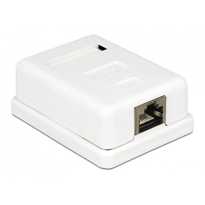 Powertech POWERTECH επιτοίχια πρίζα δικτύου CAB-N129, 1 θύρας, Cat.6 UTP, λευκή