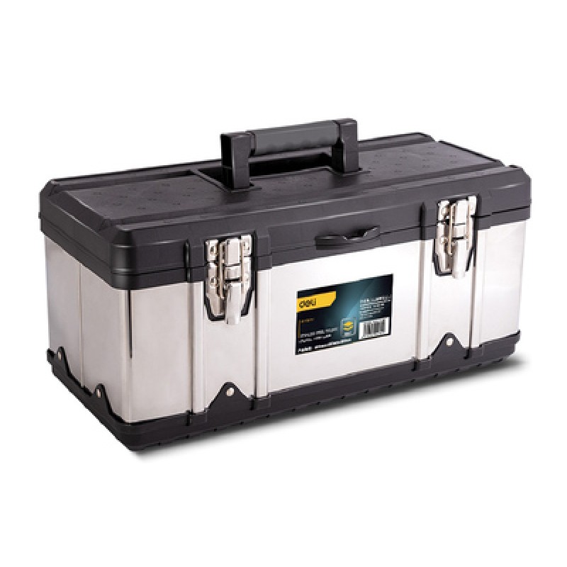 DELI DELI εργαλειοθήκη 35716, μεταλλικό κούμπωμα, 40x18x18cm, ασημί