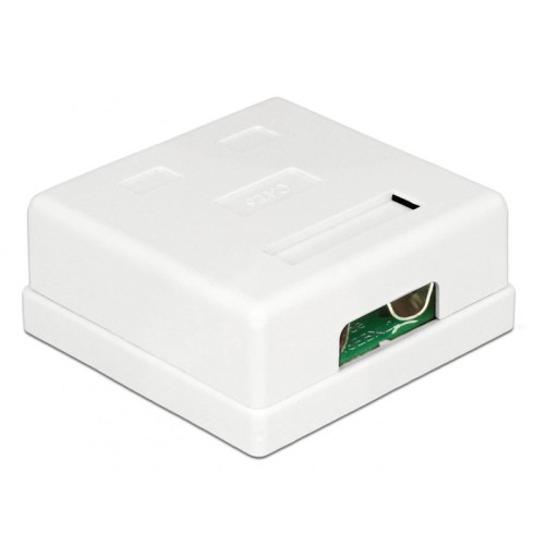 Powertech POWERTECH επιτοίχια πρίζα δικτύου CAB-N130, 2 θυρών, Cat.6 UTP, λευκή
