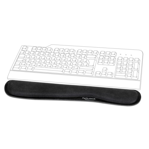 DELOCK DELOCK στήριγμα καρπού για πληκτρολόγιο/laptop 12558, 20x85x465mm, μαύρο