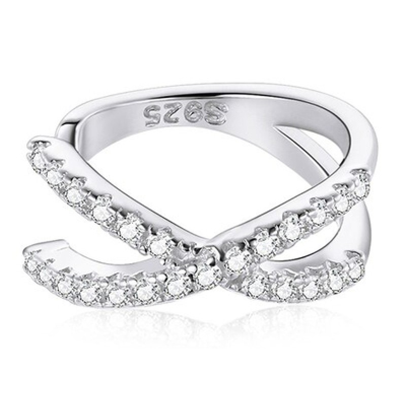 BAMOER BAMOER σκουλαρίκι cuff SCE997-A με κυβική ζιρκόνια, ασήμι 925, ασημί