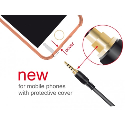 DELOCK DELOCK καλώδιο 3.5mm 85613, γωνιακό, 24AWG, gold plated, 2m, μαύρο