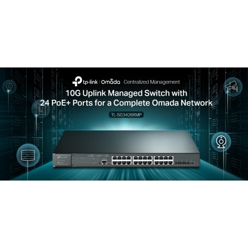 TP-Link TP-LINK L2+ Managed Switch TL-SG3428XMP, 24x PoE+, 4x SFP+, Ver. 2.0