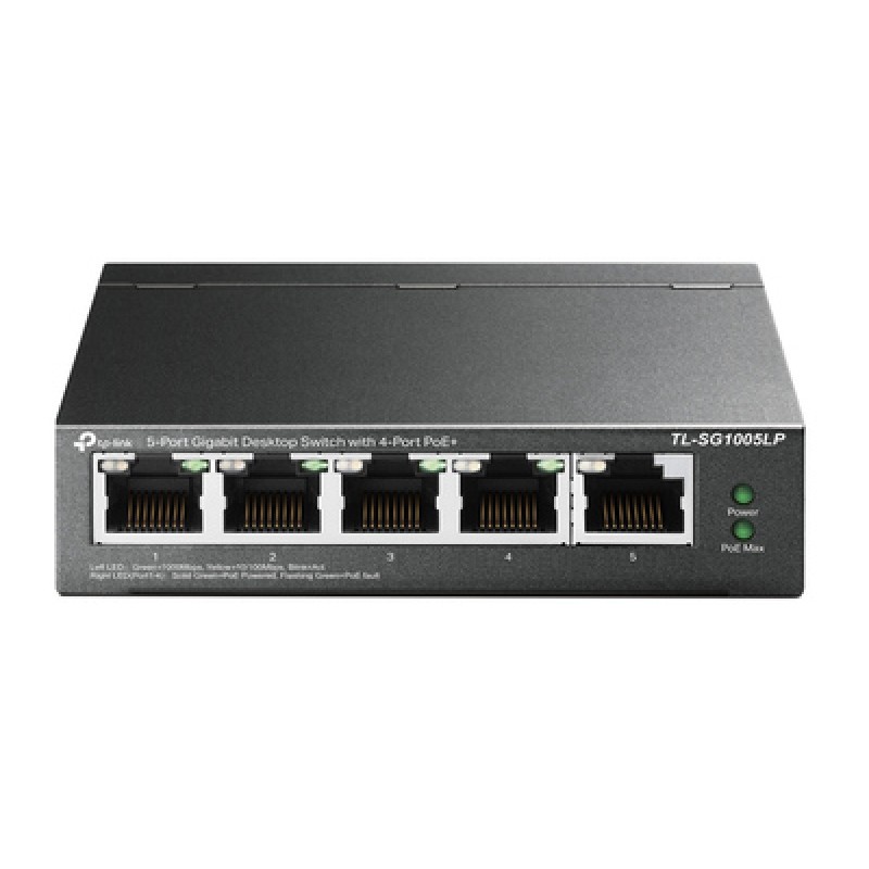 TP-Link TP-LINK desktop switch TL-SG1005LP, 5-Port Gigabit, 4x PoE+, Ver. 2.0
