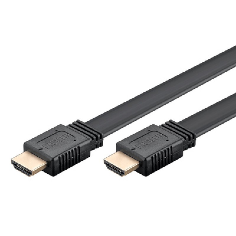 GOOBAY GOOBAY καλώδιο HDMI 2.0 61278, Ethernet flat 4K/60Hz 18 Gbps 1.5m, μαύρο