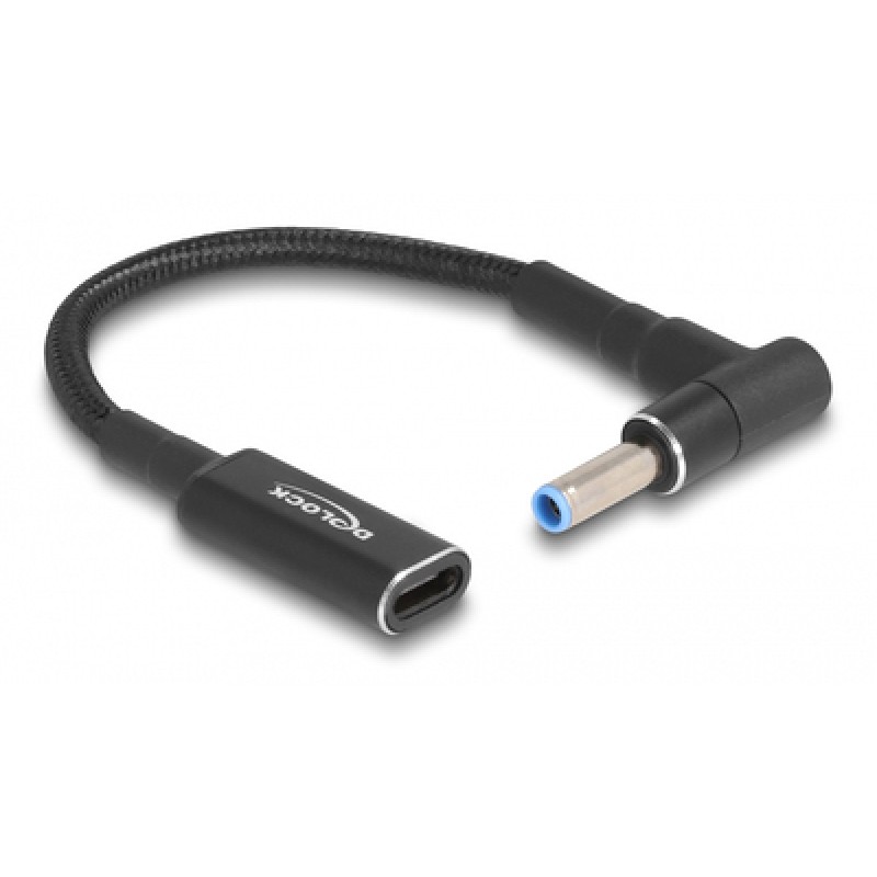 DELOCK DELOCK καλώδιο τροφοδοσίας 60031, USB-C σε HP 4.5x3.0mm, 15cm, μαύρο