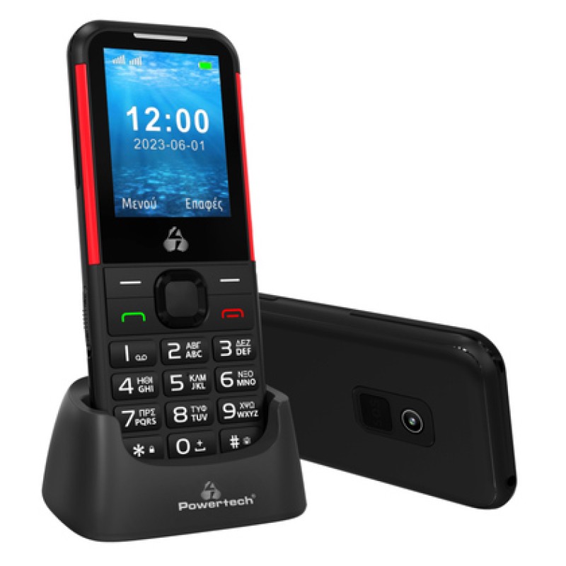 Powertech POWERTECH κινητό τηλέφωνο Sentry 4G PTM-33, SOS Call, με φακό, μαύρο