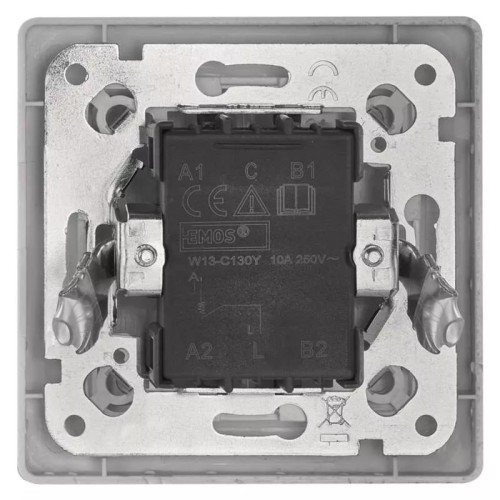 EMOS EMOS μπουτόν κουδουνιού/κλιμακοστάσιου A6100.4, μονό, 1/0, 10A, λευκό