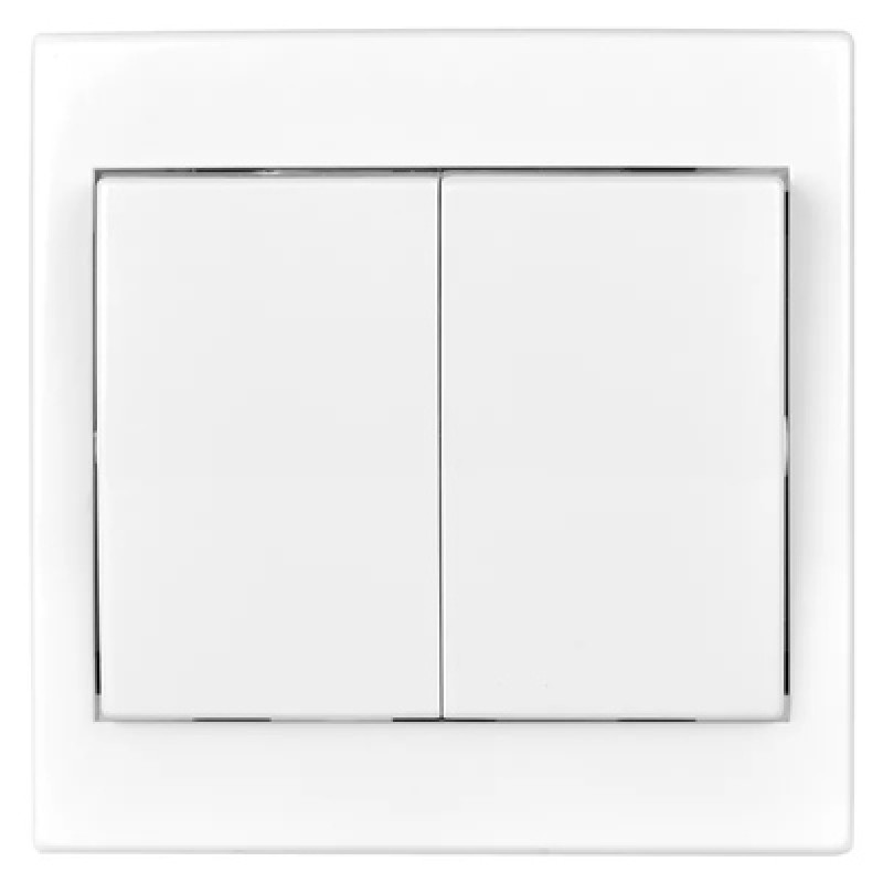 TESLA STROPKOV TESLA STROPKOV διακόπτης κομμυτατέρ Praktik A0264, διπλός, λευκός