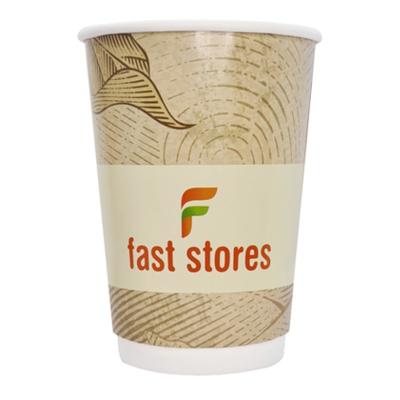 UNBRANDED FAST STORES χάρτινα ποτήρια καφέ, 8oz, χωρίς καπάκι, 25τμχ