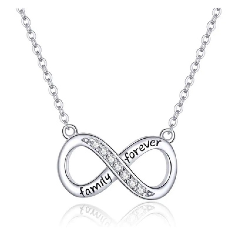 BAMOER BAMOER κολιέ άπειρο SCN352 με κυβική ζιρκόνια, ασήμι 925, ασημί