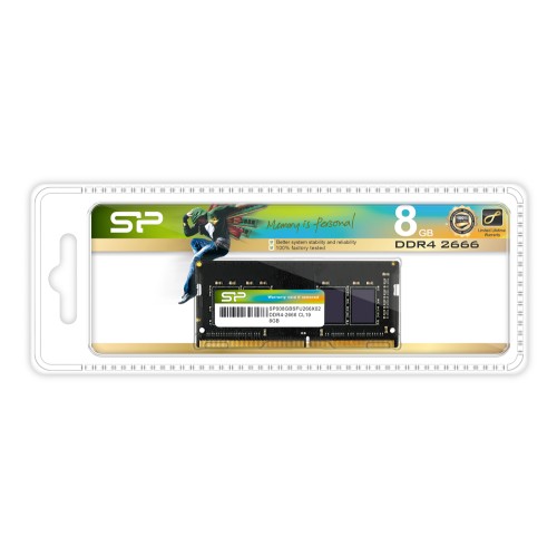 SILICON POWER SILICON POWER μνήμη DDR4 SODimm SP008GBSFU266X02, 8GB, 2666MHz, CL19
