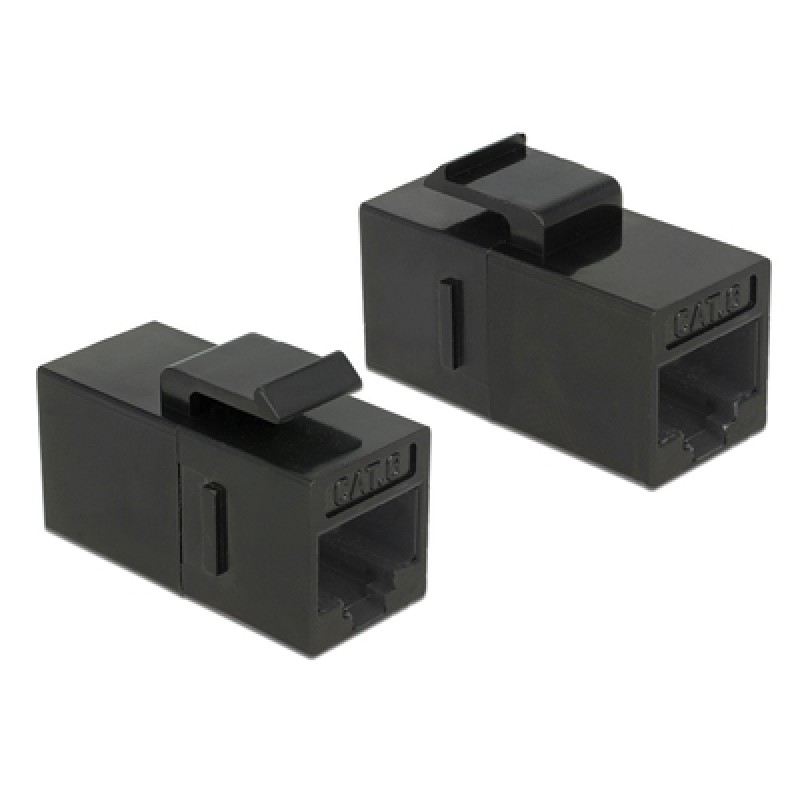 DELOCK DELOCK Keystone module RJ45 86381, θηλυκό σε θηλυκό, Cat 6 UTP, μαύρο