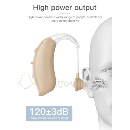 Powertech POWERTECH ακουστικό βαρηκοΐας PT-1095 με θήκη, επαναφορτιζόμενο, μπεζ