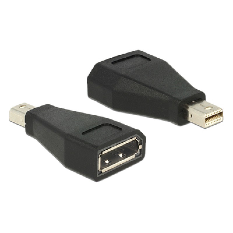 DELOCK DELOCK αντάπτορας mini DisplayPort σε DisplayPort 65238, 4K/60Hz, μαύρος