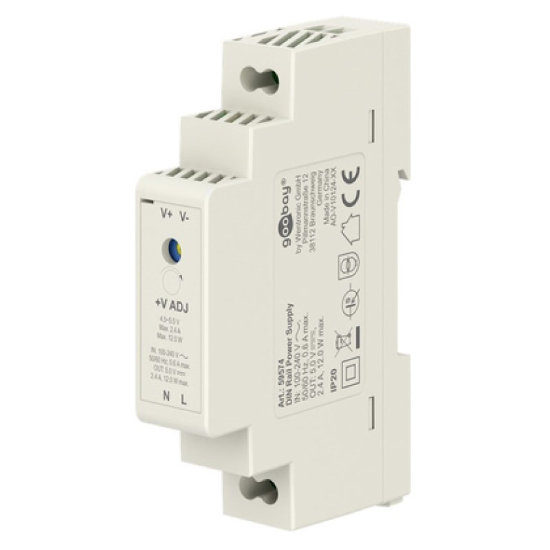 GOOBAY GOOBAY τροφοδοτικό 59574 για DIN rail, 5V/2.4A, 12W, IP20
