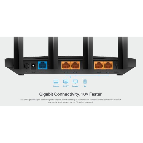 TP-Link TP-LINK Router Archer C6, Wi-Fi 1200Mbps AC1200, MU-MIMO, Ver. 4.0