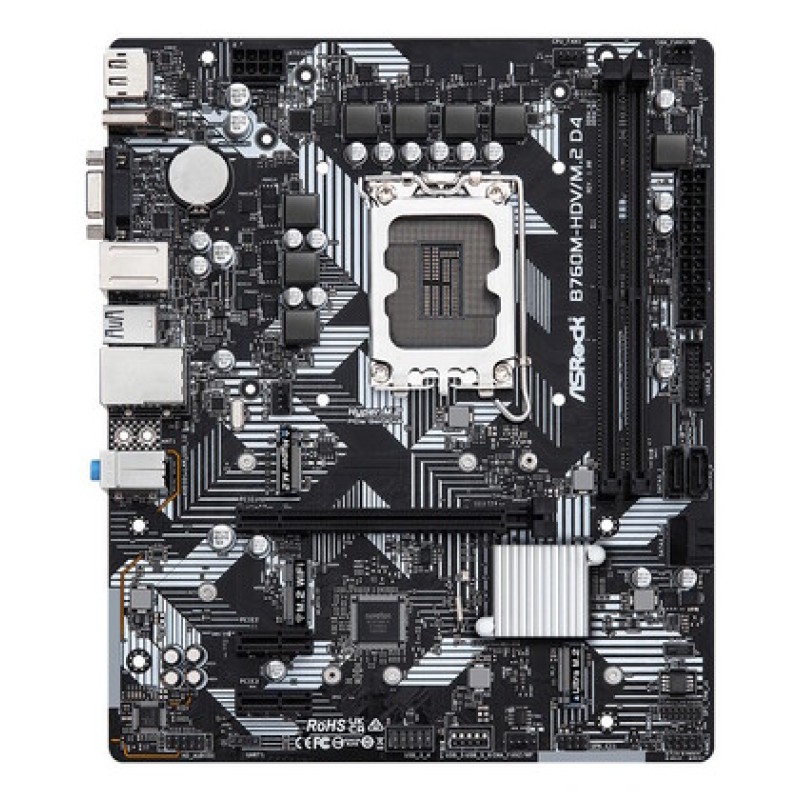 ASROCK ASROCK μητρική B760M-HDV/M.2 D4, 2x DDR4, s1700, USB 3.2 Gen1, mATX