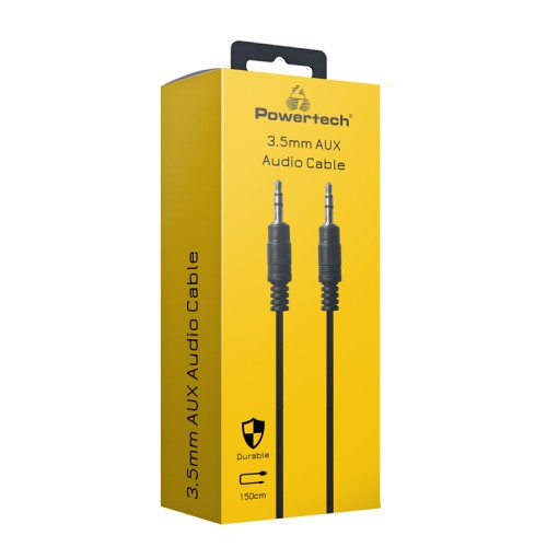 Powertech POWERTECH καλώδιο ήχου 3.5mm PTR-0145, AUX, CCS, 1.5m, μαύρο