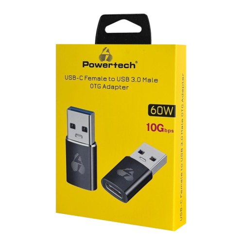 Powertech POWERTECH αντάπτορας USB 3.0 σε USB-C PTR-0147, 10 Gbps, 60W, γκρι