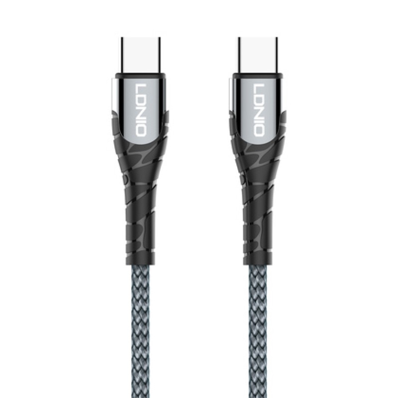 LDNIO LDNIO καλώδιο USB-C σε USB-C LC101, 65W PD, 1m, γκρι